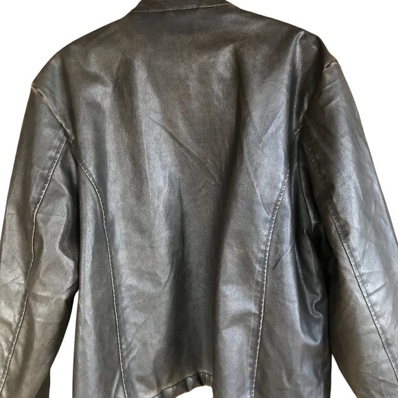 Arizona Leather Biker Jacket w/Stripes: Brown Pebbled, Fully Lined, Men’s XL - Picture 2 of 12